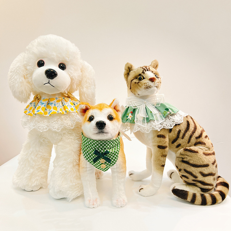 Aksesuvar za vrat ljubimaca: blok uzorak boja, poliester, univerzalna veličina, japansko-korejski stil