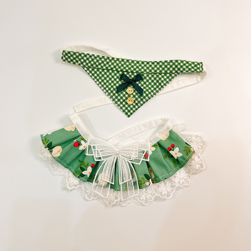 Aksesuvar za vrat ljubimaca: blok uzorak boja, poliester, univerzalna veličina, japansko-korejski stil