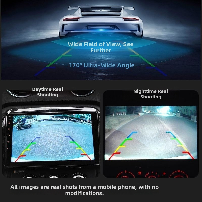 Auto spätné DVD navigačné zariadenie s 8 LED svetlami, napájanie DC12V, uhol zobrazenia 170°, rozlíšenie 720x580, CVBS video signál