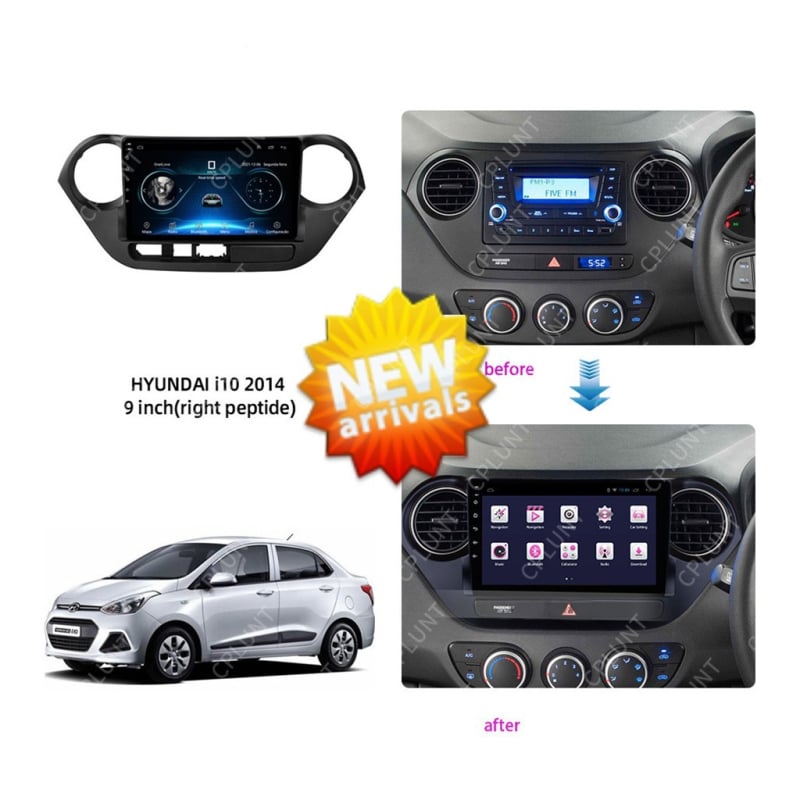 Hyundai i10 prednji okvir za navigacijski DVD (2013-2016) – ABS+PC, 1 kg