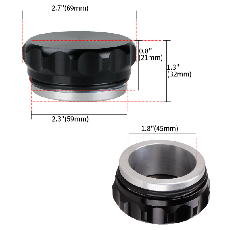 Automobilski kapak za gorivo od aluminijske legure, zavareni, model CAP020, opća kompatibilnost