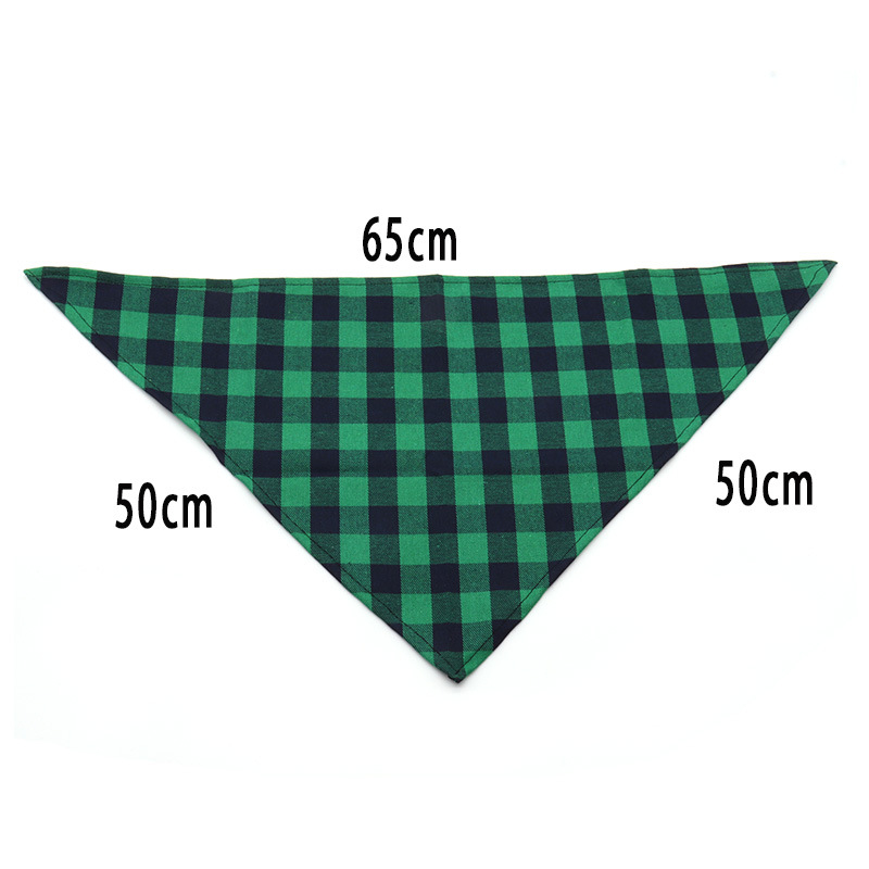 Pet Plaid háromszög alakú bib sál macskáknak és kutyáknak - 100% pamut, sík szövésű, nyomtatott, négy évszakos