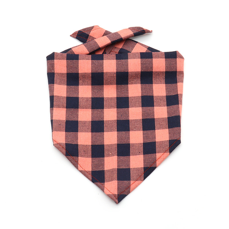 Pet Plaid háromszög alakú bib sál macskáknak és kutyáknak - 100% pamut, sík szövésű, nyomtatott, négy évszakos
