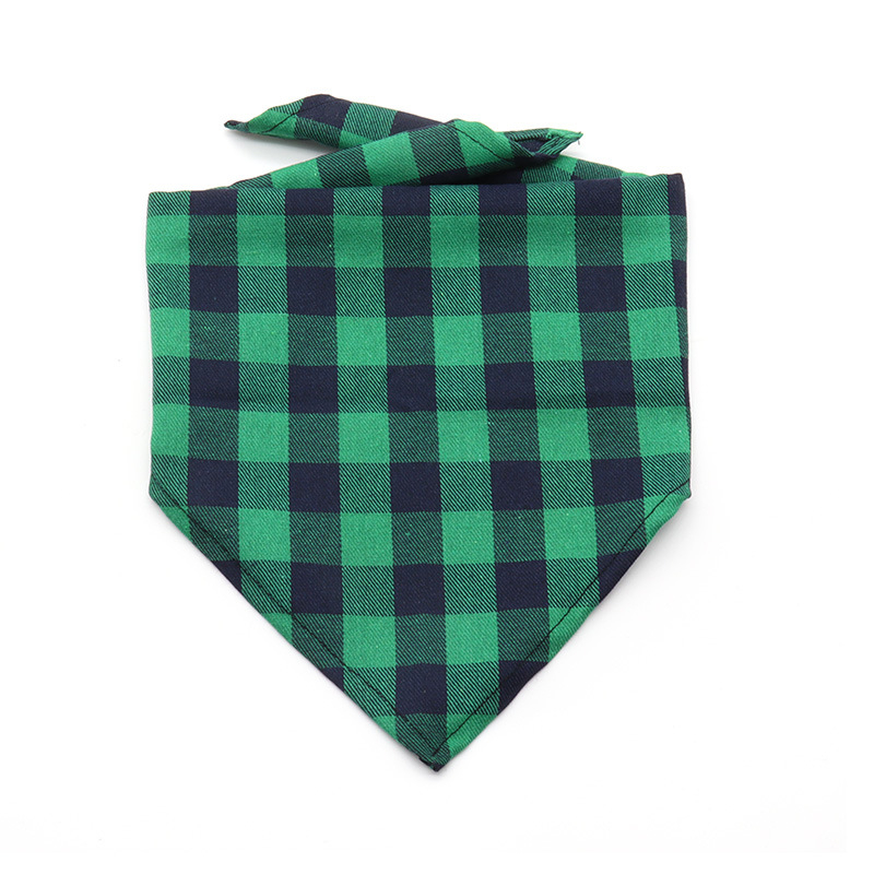 Pet Plaid háromszög alakú bib sál macskáknak és kutyáknak - 100% pamut, sík szövésű, nyomtatott, négy évszakos