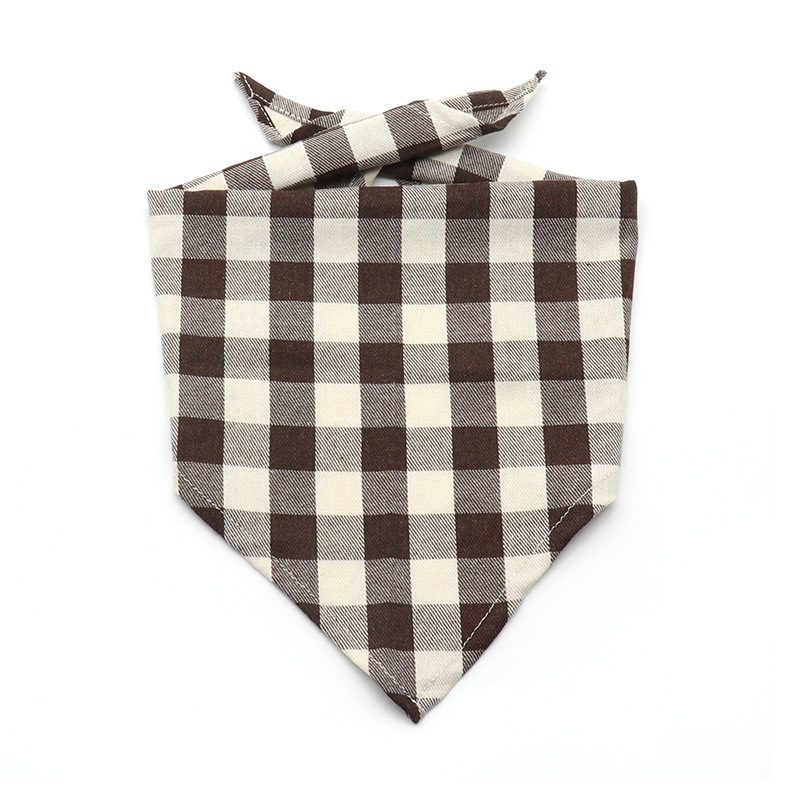Pet Plaid háromszög alakú bib sál macskáknak és kutyáknak - 100% pamut, sík szövésű, nyomtatott, négy évszakos