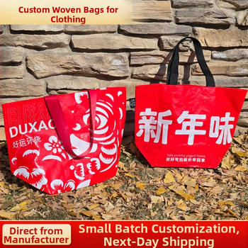 Ručne tkaná PP plastová taška na nákupy so farebnou tlačou, nosnosť 10 kg