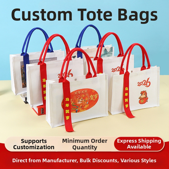 Taška z plátna pre študentov, jednoduchý dizajn, veľká kapacita, trojrozmerný akcent zo stuhy, termotransfer tlač (Tlač loga: Nie)