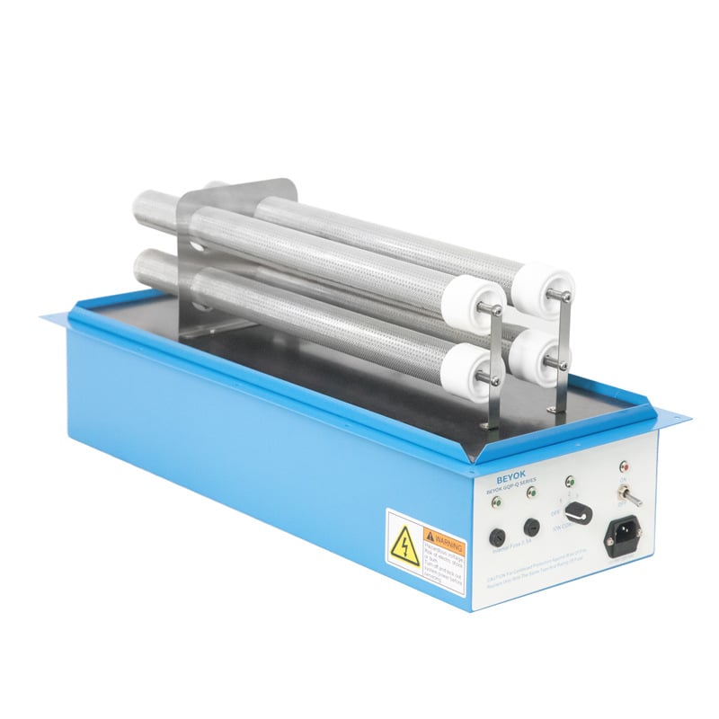 Sissehitatud plasmapuhastusventilaatoriplokk toidutööstuse kanalitele — lõhna eemaldamine, desinfitseerimine, steriliseerimine ja õhu puhastus; õhuvool 1000 m3/h, müratase 10 dB, kõrgepinge koronatehnoloogia