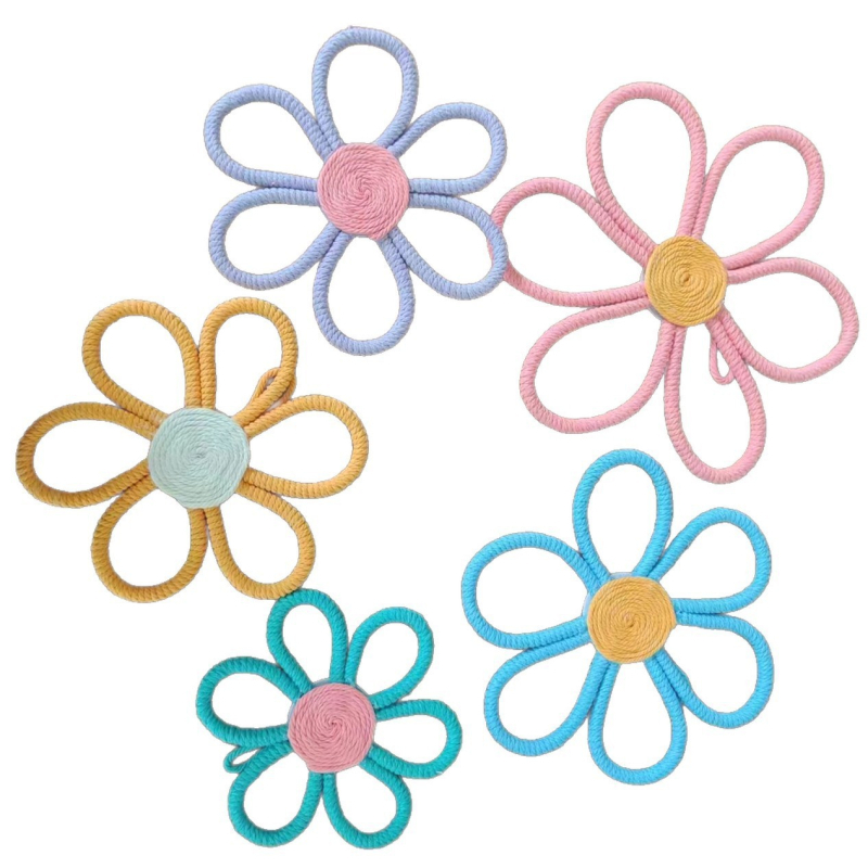 Χειροποίητο βαμβακερό ταπισέρι φύλλου για τον τοίχο, μποέμικη μαργαρίτα και κρεμαστό με ουράνιο τόξο