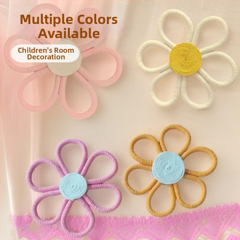 Ručne vyrobený bavlnený listový gobelín na stenu, bohémska margarétka a dúhový prívesok