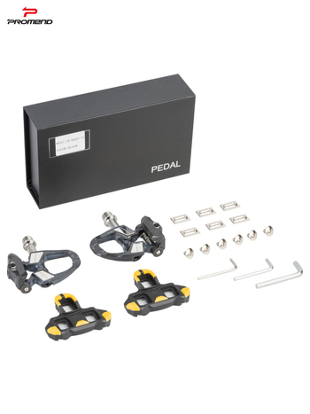 PROMEND Pd-r697p-ti SPD önzáró pedálok, karbon-kompozit test + titán tengely, 186 g, háromcsapágyas, országúti és versenygépekhez