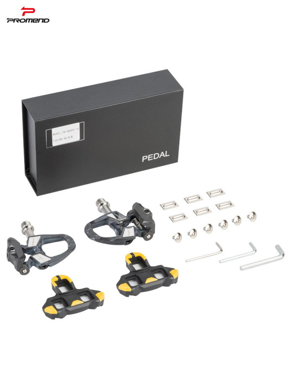 PROMEND Pd-r697p-ti SPD önzáró pedálok, karbon-kompozit test + titán tengely, 186 g, háromcsapágyas, országúti és versenygépekhez