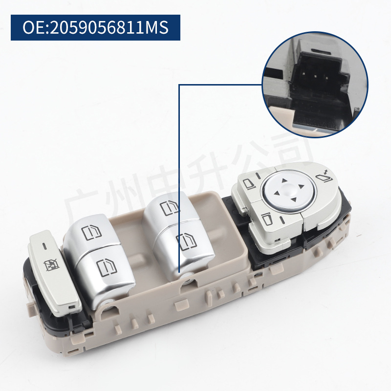 Mercedes-Benz Prednji lijevi glavni prekidač električnog prozora | Modeli: A20590568119051, A2229056800, A22290568009051 | Kompatibilno s: C-klasa W205, GLC X253, C253, S205, C205 | Marka: Zhongsheng Siyi; Materijal: Plastika