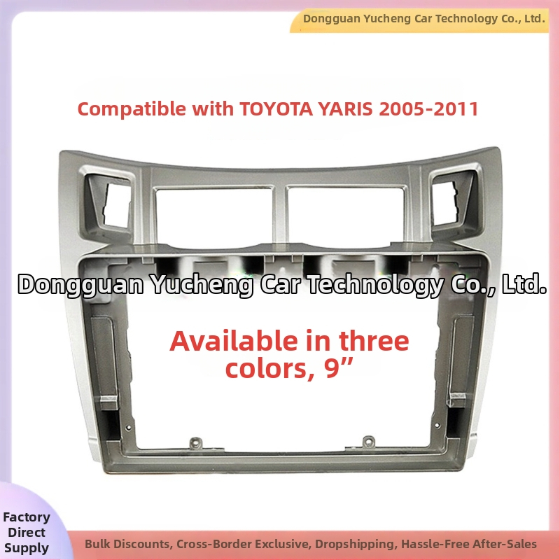 Android navigačný rám pre Toyota Yaris, 9-palcový displej, materiál ABS+PC, vhodné roky 2005–2011, hmotnosť 1 kg