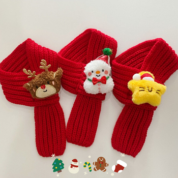 Gyapjúból készült sál háziállatoknak (macskák és kutyák), téli, Cartoon stílus, alkalmas karácsonyra és születésnapra