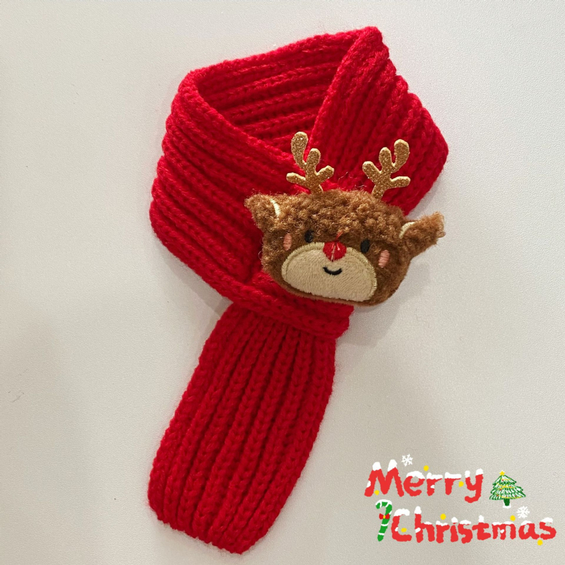 Gyapjúból készült sál háziállatoknak (macskák és kutyák), téli, Cartoon stílus, alkalmas karácsonyra és születésnapra