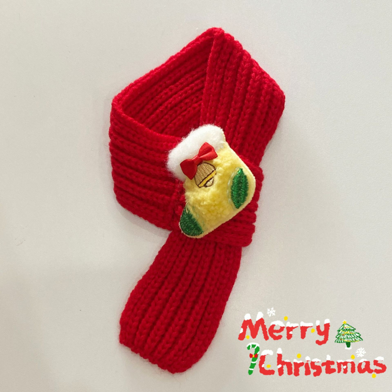 Gyapjúból készült sál háziállatoknak (macskák és kutyák), téli, Cartoon stílus, alkalmas karácsonyra és születésnapra