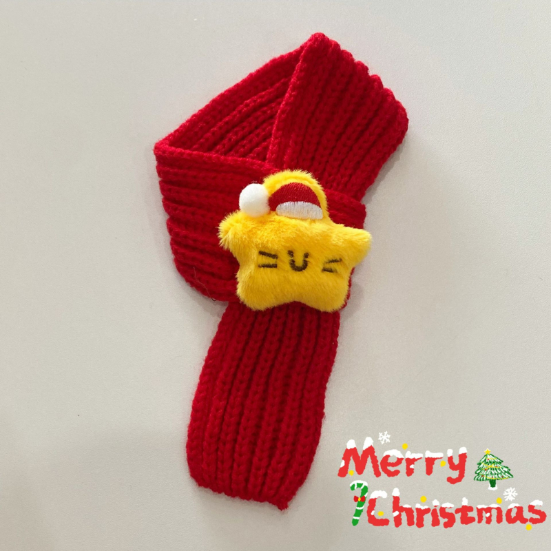 Gyapjúból készült sál háziállatoknak (macskák és kutyák), téli, Cartoon stílus, alkalmas karácsonyra és születésnapra