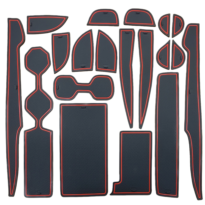 PVC autóajtó slot szőnyeg Camry 2025-höz – porvédett, csúszásmentes, karcolásmentes, belső pohártartó párna; testreszabható és logónyomtatási lehetőség; Márka: Rfs