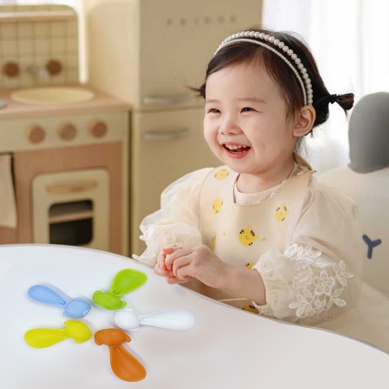 Wy kūdikių silikoninis košelės šaukštelis su saugojimo dėžute – maitinimo priemonė nuo 6 mėnesių