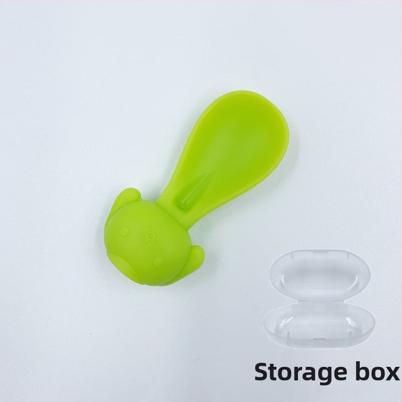 Wy kūdikių silikoninis košelės šaukštelis su saugojimo dėžute – maitinimo priemonė nuo 6 mėnesių