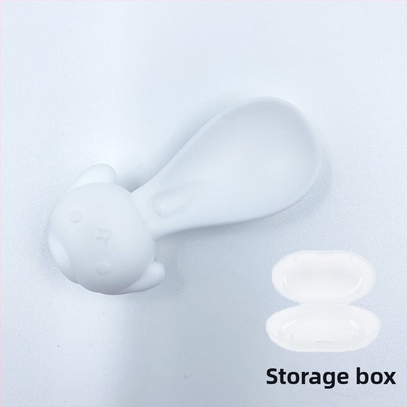 Wy kūdikių silikoninis košelės šaukštelis su saugojimo dėžute – maitinimo priemonė nuo 6 mėnesių