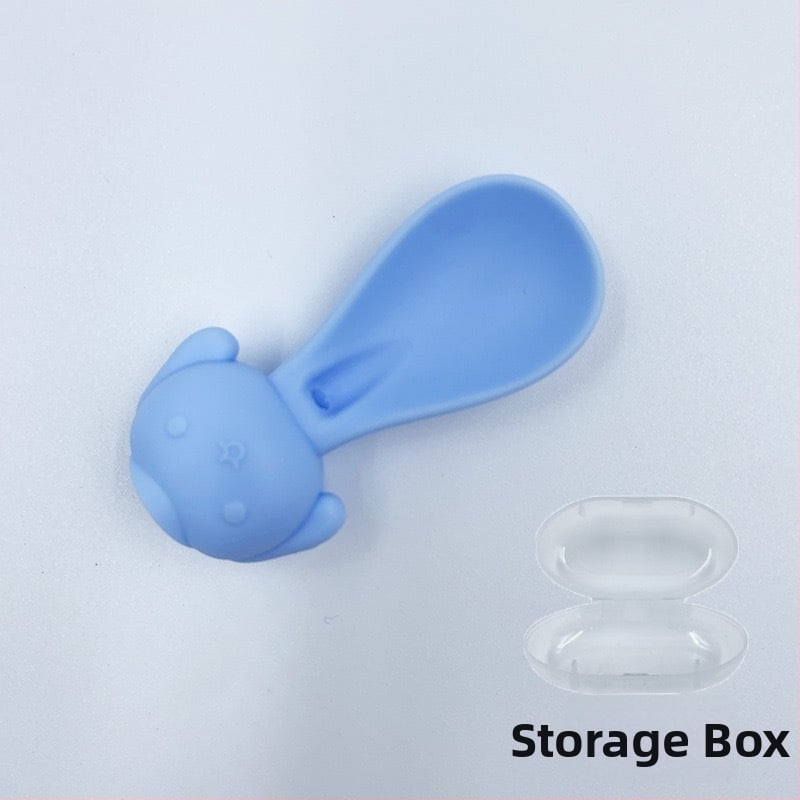 Wy kūdikių silikoninis košelės šaukštelis su saugojimo dėžute – maitinimo priemonė nuo 6 mėnesių