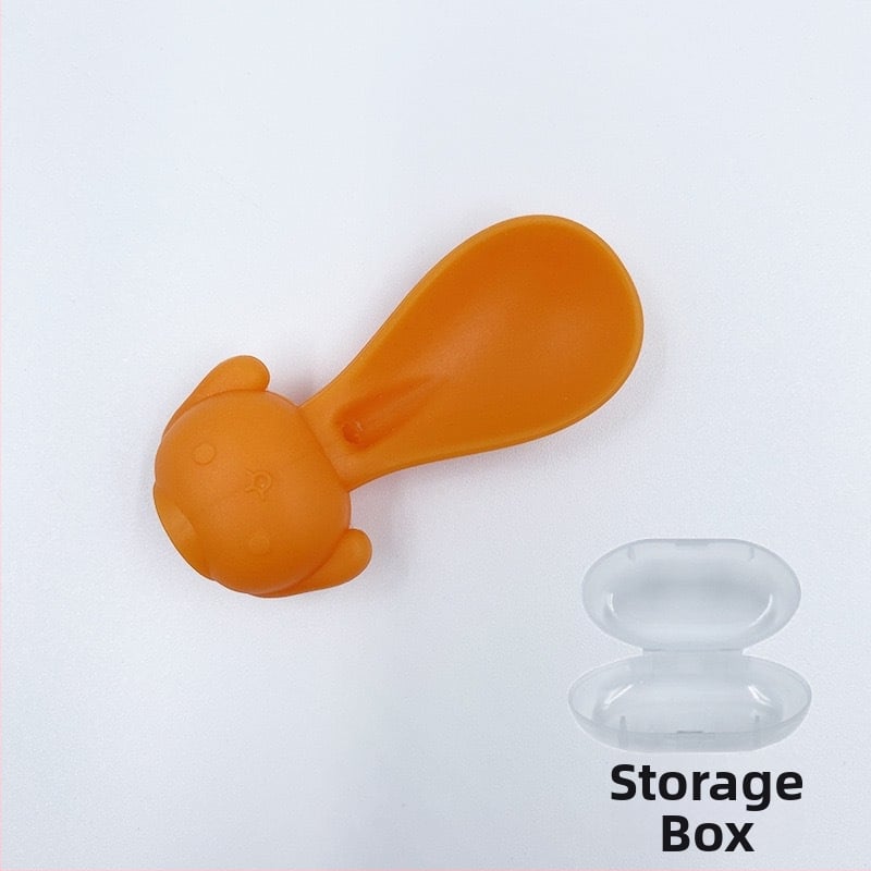 Wy kūdikių silikoninis košelės šaukštelis su saugojimo dėžute – maitinimo priemonė nuo 6 mėnesių