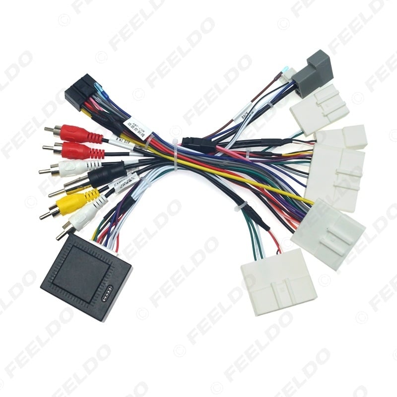Napajajući kabel i protokolska kutija za Nissan navigacijski sustav s velikim zaslonom, FEELDO #6459, kompatibilan s Teana, Sylphy, Tiida i X-Trail, plastični