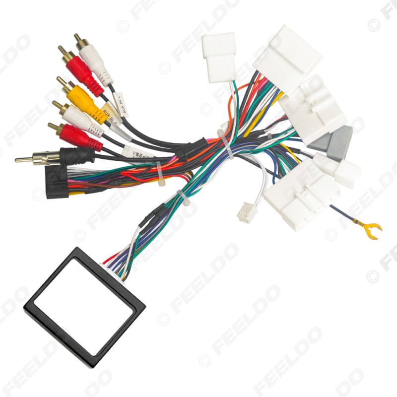 Napajajući kabel i protokolska kutija za Nissan navigacijski sustav s velikim zaslonom, FEELDO #6459, kompatibilan s Teana, Sylphy, Tiida i X-Trail, plastični