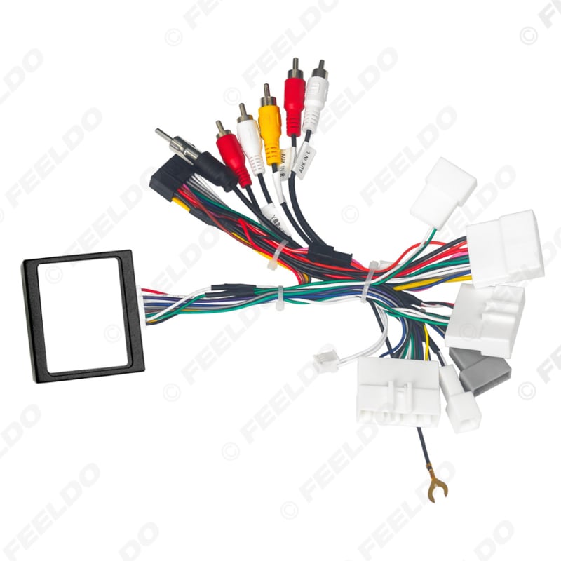 Napajajući kabel i protokolska kutija za Nissan navigacijski sustav s velikim zaslonom, FEELDO #6459, kompatibilan s Teana, Sylphy, Tiida i X-Trail, plastični