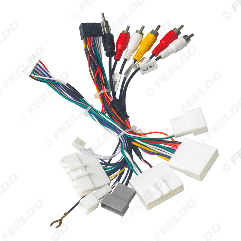 Napajajući kabel i protokolska kutija za Nissan navigacijski sustav s velikim zaslonom, FEELDO #6459, kompatibilan s Teana, Sylphy, Tiida i X-Trail, plastični