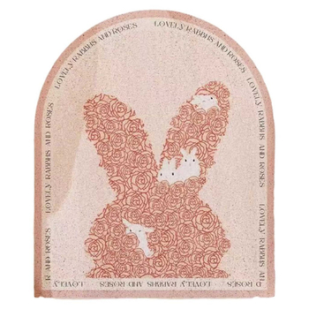 Входна подложка за пода с мотив карикатурно зайче, Silk-Circle материал, специална форма, измиваща се