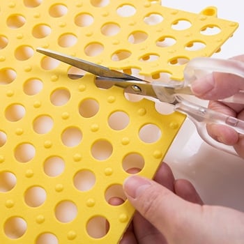 Covoraș de baie antiderapant, impermeabil, cu găuri rotunde – design modern minimalist, material TPE, fabricat în China