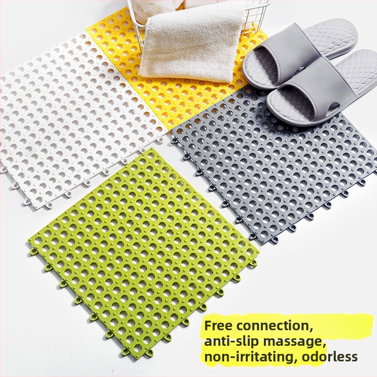 Protiskluzová, vodeodolná kúpeľňová rohož s kruhovými otvormi – moderný minimalistický dizajn, TPE materiál, vyrobené v Číne