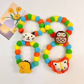 Ogrlica za kućne ljubimce s plišanim kugličnim ukrasom | Crtani stil | Materijal: elastična užad od pliša | Marka: Xinyan beibei | Univerzalna kompatibilnost