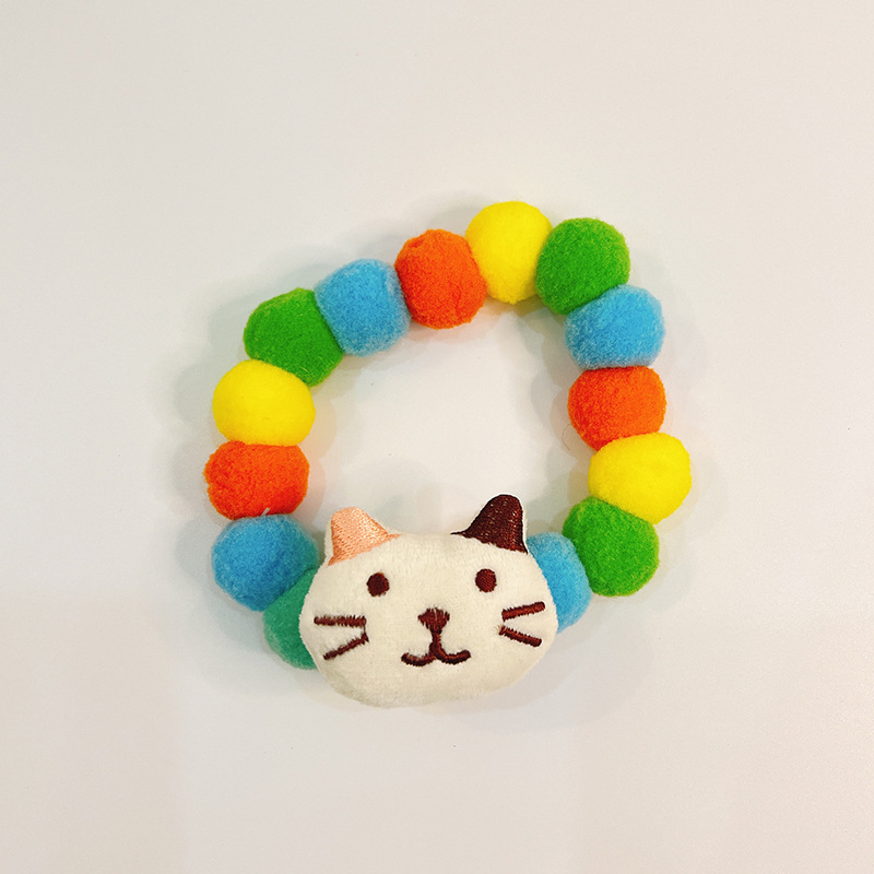 Ogrlica za kućne ljubimce s plišanim kugličnim ukrasom | Crtani stil | Materijal: elastična užad od pliša | Marka: Xinyan beibei | Univerzalna kompatibilnost