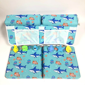 Baba fürdés párna és csúszásmentes matrac szívókorongokkal, modern egyszerű stílus, testreszabható minta, fürdőszobai használatra