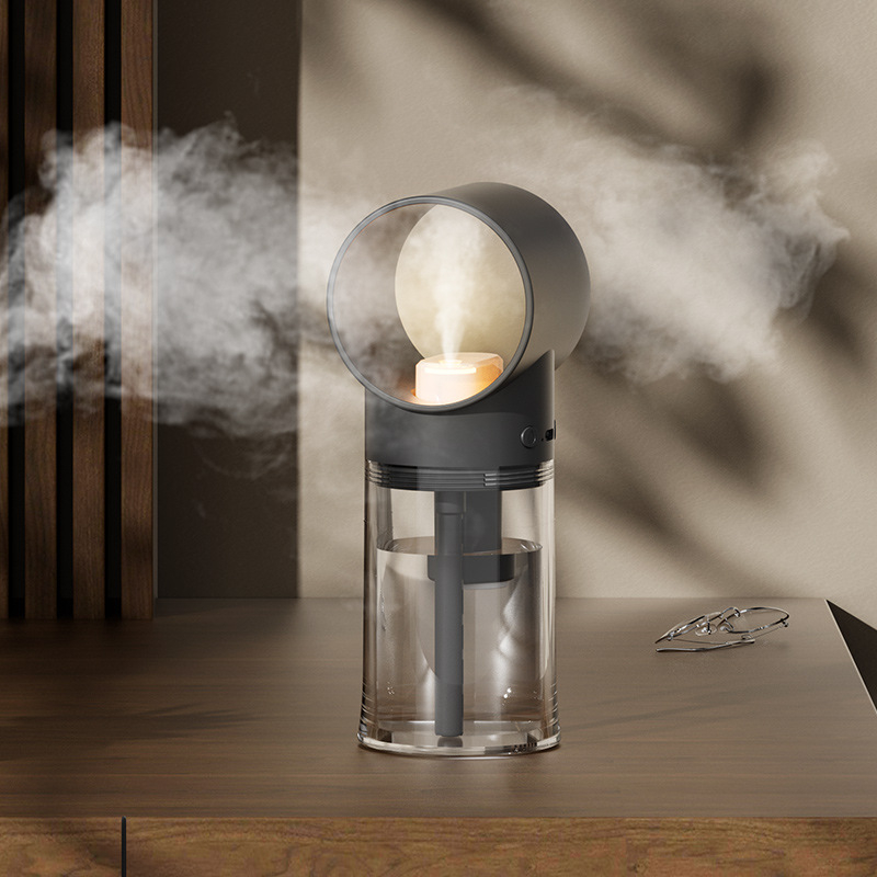 Asztali párásító aromaterápiával – USB tápellátás beépített akkumulátorral, 1 párásító nyílás, 41–60 m² fedettség, csendes működés <36 dB, időzítő 8 óránál hosszabb