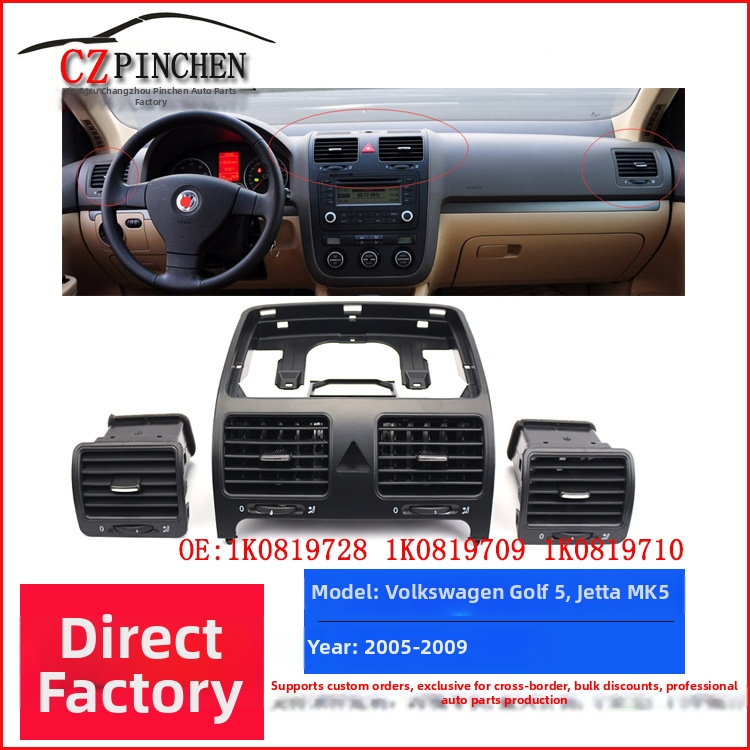 Ventil klimatizácie palubnej dosky pre VW Golf 5/Jetta MK5 — ABS, CZPINCHENG, Čísla príslušenstva: 1K0819743A, 1K0819728H