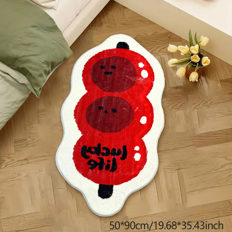 Килим за под с карикатурен принт, полиестерни влакна, квадратна форма, печатен дизайн, измиващ се, персонализируеми