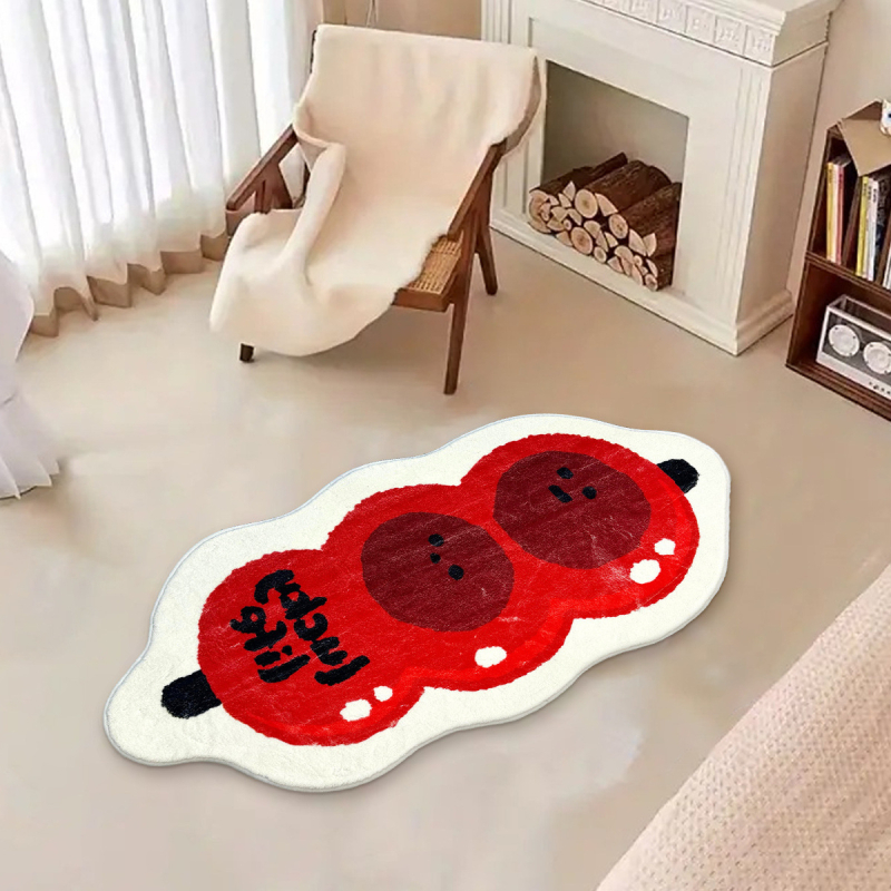 Килим за под с карикатурен принт, полиестерни влакна, квадратна форма, печатен дизайн, измиващ се, персонализируеми