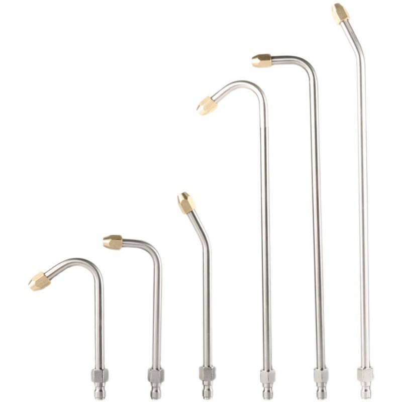 Високонапорна водоструйка за автомобили с удължителна пръчка, 90° ъглов накрайник, U-образен огънат прът, накрайник за почистване на климатик с форма на вентилатор