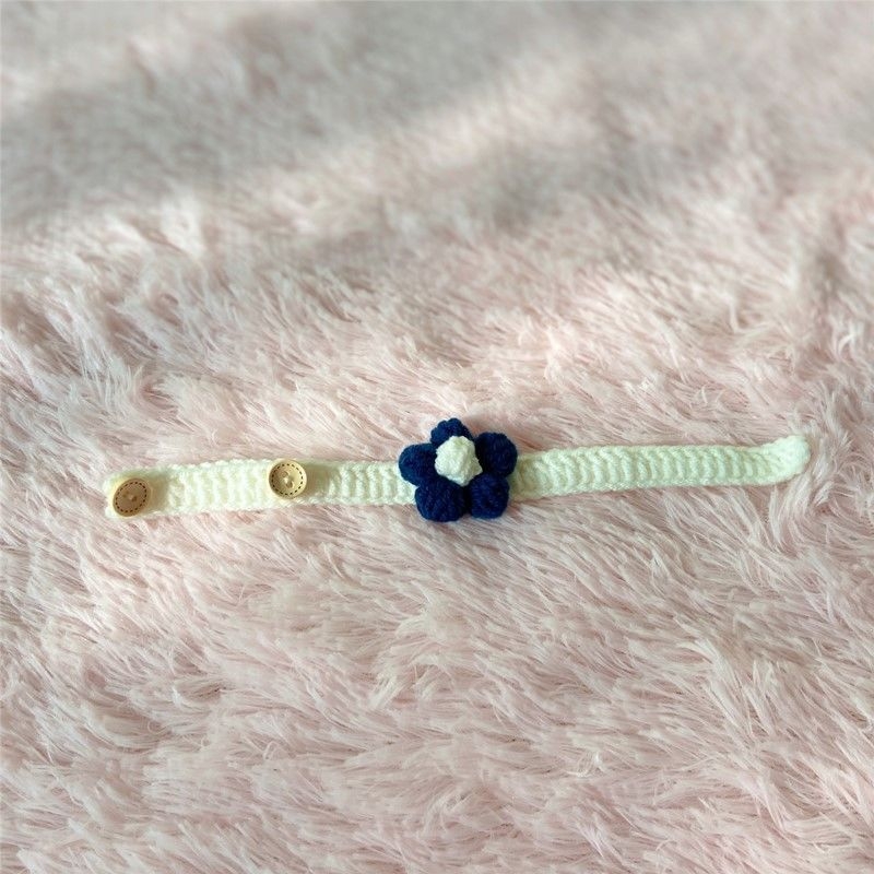 Ogrlica za mačke, ručno pleteni baršunasti konac, crtani stil, pogodna za mačke i pse, za sve sezone