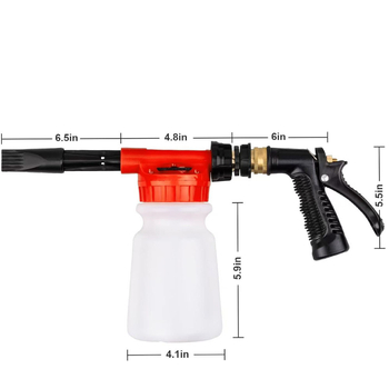 Комплект за измиване на автомобили с пяна - RC ABS глава на пистолета, дръжка с покритие от сплав, водно налягане 2.5-8 кг, разстояние на пръскане 5-12 м