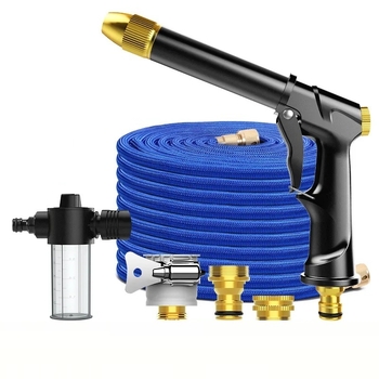 3x Телескопична пръскачка за високо налягане с алуминиева глава и дръжка — обхват на пръскане 5–8 м, за почистване на растения, домашно измиване на автомобили и поливане на градина