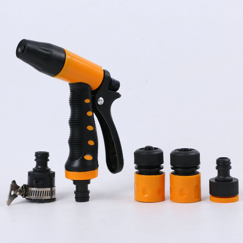 Домашна водна пушка за миене на автомобили и поливане на градина — Yixin, глава от пластмаса, дръжка от пластмаса, атмосферно налягане, комплект от 4 части