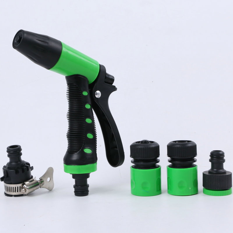 Домашна водна пушка за миене на автомобили и поливане на градина — Yixin, глава от пластмаса, дръжка от пластмаса, атмосферно налягане, комплект от 4 части