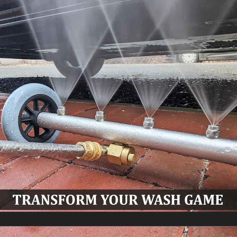 RETAS Устройство за почистване на шаси на автомобил с глава за пръскане от неръждаема стомана и алуминиева дръжка, 1500–4000 psi, разстояние на пръскане 5 м