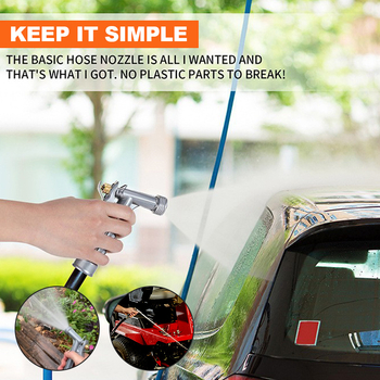 Изцяло метален воден пистолет с латунна глава, подходящ за поливане на растения, миене на кола и напояване.